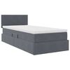 vidaXL Lit de Rangement avec matelas Gris fonc&eacute; 90 x 190 cm Velours