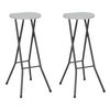 vidaXL Tabourets de bar pliables lot de 2 PEHD et acier Blanc