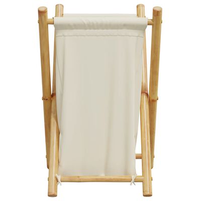 vidaXL Panier à linge blanc crème 41,5x36x63,5 cm bambou