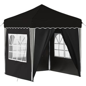 vidaXL Tente de f&ecirc;te pop-up 195 x 195 x 245 cm Noir Tissu Oxford