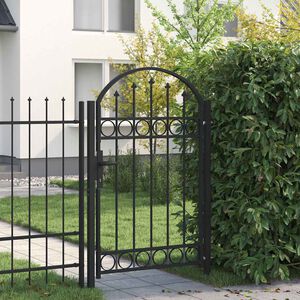 vidaXL Portail de cl&ocirc;ture ASSEN avec partie sup&eacute;rieure cintr&eacute;e en acier 102&nbsp;x&nbsp;150&nbsp;cm noir