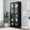 vidaXL Armoire &agrave; vitrine Noir 82,5x30,5x185 cm Bois d&rsquo;ing&eacute;nierie