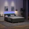 vidaXL Lit &agrave; ressort LED avec matelas Gris fonc&eacute; 140 x 200 cm tissu