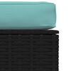 vidaXL Repose-pied de jardin et coussin Noir 70x70x30cm R&eacute;sine tress&eacute;e