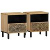 vidaXL Tables de chevet 2 pcs 40x33x46 cm Bois de manguier solide