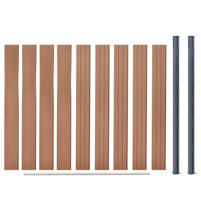 vidaXL Ensemble de panneaux de clôture marron 180x186 cm WPC