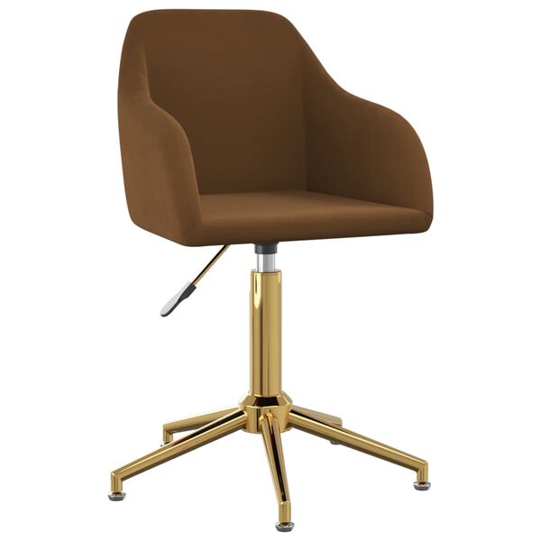 vidaXL Chaise pivotante de salle &agrave; manger Marron Velours