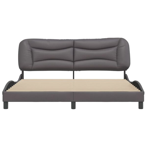 vidaXL Cadre de lit sans matelas Hvar gris 180x200 cm similicuir