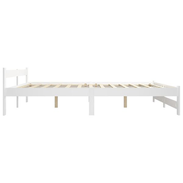 vidaXL Cadre de lit sans matelas blanc bois de pin massif 160x200 cm