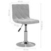 vidaXL Tabouret de bar Gris clair Velours
