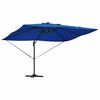 vidaXL Parasol Roma à Bras Déporté Bleu et Noir 352 x 251 x 265 cm