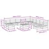 vidaXL Salon de jardin 12 pcs bois de pin massif