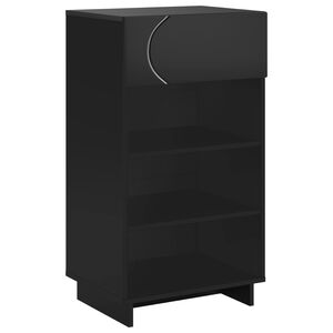 vidaXL Meuble &agrave; chaussures 48 x 38 x 87,5 cm Bois d'ing&eacute;nierie Noir