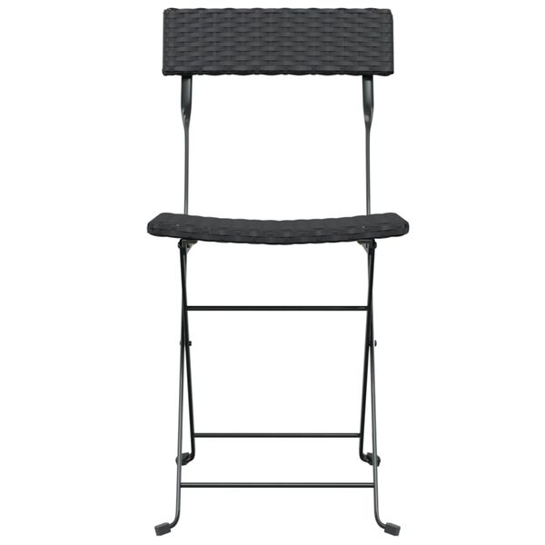 vidaXL Chaises de bistrot pliantes lot de 4 Noir R&eacute;sine tress&eacute;e acier