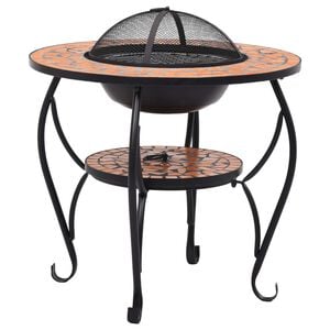 vidaXL Table de foyer mosa&iuml;que Terre cuite 68 cm C&eacute;ramique