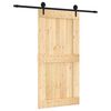 vidaXL Porte coulissante Naturel et noir 100 x 210 cm