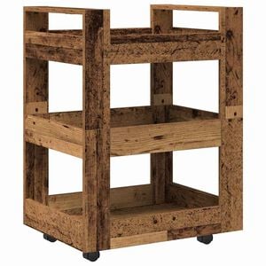 vidaXL Chariot de cuisine Bois de ch&ecirc;ne 60 x 45 x 80 cm