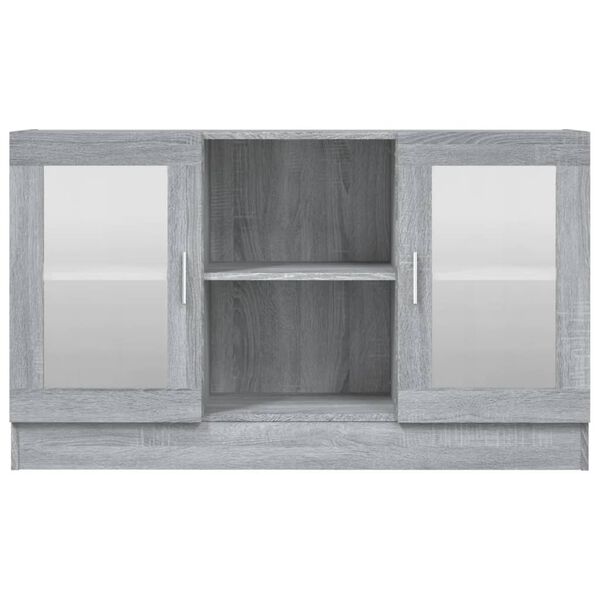 vidaXL Armoire &agrave; vitrine Sonoma gris 120x30,5x70 cm Bois d'ing&eacute;nierie