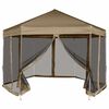 vidaXL Chapiteau hexagonal et parois lat&eacute;rales 3,6x3,1 m taupe 220g/m&sup2;