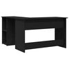 vidaXL Bureau d'angle Ch&ecirc;ne noir 120 x 140 x 75 cm Bois d'ing&eacute;nierie