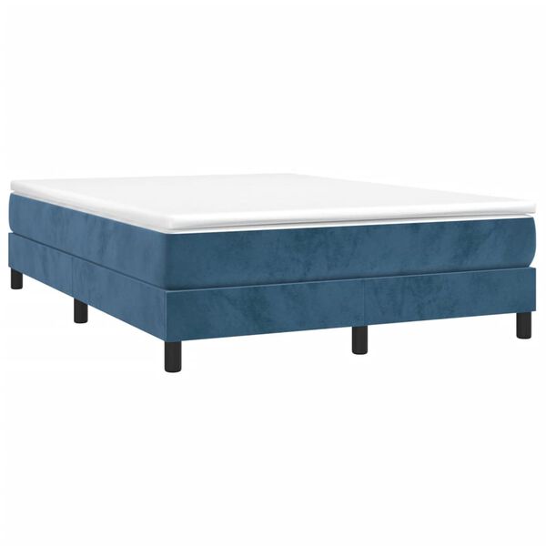 vidaXL Cadre de lit bleu fonc&eacute; 140x190 cm velours