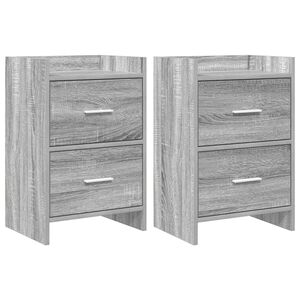 vidaXL Tables de chevet 2 pc Sonoma gris 40 x 30 x 60 cm