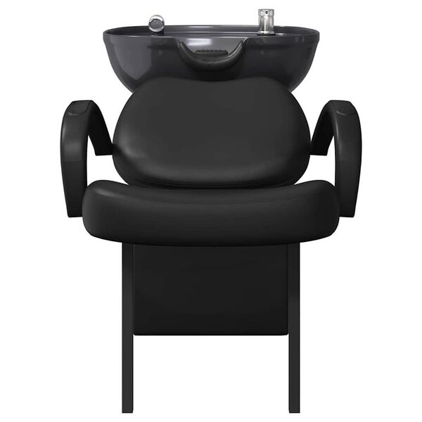 vidaXL Fauteuil de shampooing Noir 63 x 141 x 92 cm PVC