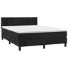 vidaXL Sommier &agrave; lattes de lit avec matelas Noir 140x190 cm Velours
