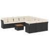 vidaXL Salon de jardin 12 pcs avec coussins noir r&eacute;sine tress&eacute;e