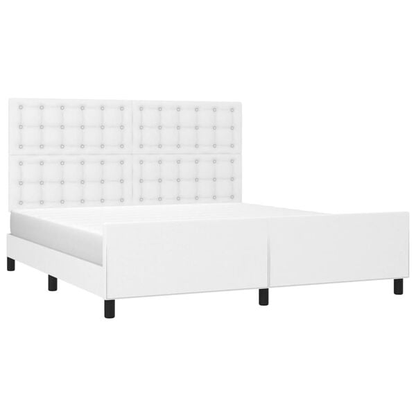vidaXL Cadre de lit sans matelas blanc 160x200 cm similicuir