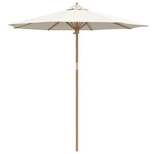 vidaXL Parasol de jardin Blanc cr&egrave;me &Oslash; 270 x 260 cm Bambou