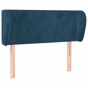 vidaXL T&ecirc;te de lit avec oreilles Bleu fonc&eacute; 93x23x78/88 cm Velours