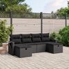vidaXL Salon de jardin 6 pcs avec coussins noir r&eacute;sine tress&eacute;e