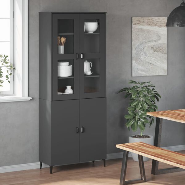 vidaXL Dessus pour buffet VIKEN gris anthracite bois d'ingénierie