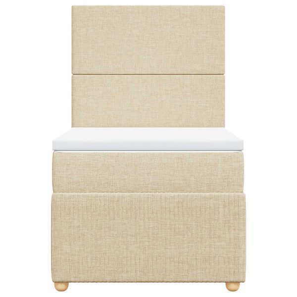 vidaXL Sommier à lattes de lit avec matelas Crème 80x200 cm Tissu