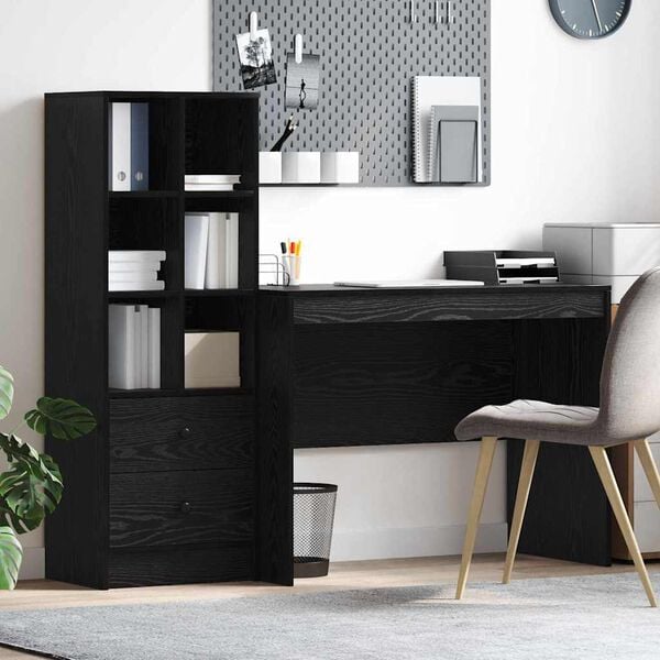vidaXL Bureau avec tiroir 2 pcs Chêne noir
