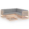 vidaXL Salon de jardin 6 pcs avec coussins Bois de pin massif
