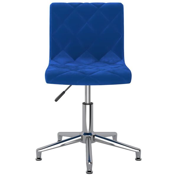 vidaXL Chaise pivotante de bureau Bleu Velours