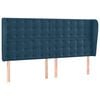 vidaXL T&ecirc;te de lit avec oreilles Bleu fonc&eacute; 203x23x118/128 cm Velours