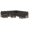 vidaXL Ensemble de canap&eacute; de jardin 12 pc Gris polyrotin