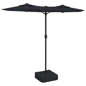 vidaXL Parasol de jardin &agrave; double t&ecirc;te noir 316x145 cm