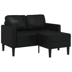 vidaXL Canap&eacute; 2 places avec m&eacute;ridienne en L Noir 125 cm Similicuir
