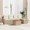 vidaXL Ensemble de canap&eacute; de jardin avec coussin 6 pcs Beige polyrotin