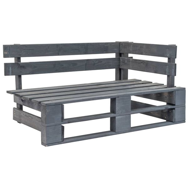 vidaXL Banc d'angle palette de jardin bois gris
