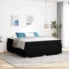 vidaXL Cadre de lit avec matelas Noir 180 x 200 cm tissu