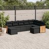 vidaXL Salon de jardin 9 pcs avec coussins noir r&eacute;sine tress&eacute;e