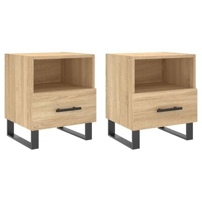 vidaXL Tables de chevet 2 pcs chêne sonoma 40x35x47,5 cm