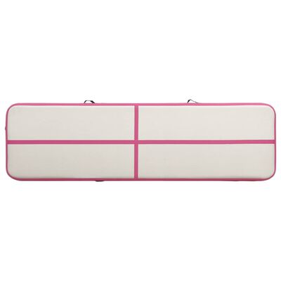 vidaXL Tapis gonflable de gymnastique avec pompe 600x100x15cm PVC Rose