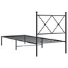 vidaXL Cadre de lit m&eacute;tal sans matelas avec t&ecirc;te de lit noir 75x190 cm