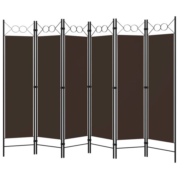 vidaXL Cloison de séparation 6 panneaux Marron 240x180 cm